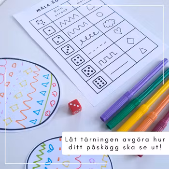 Rita med tärning - påskägg