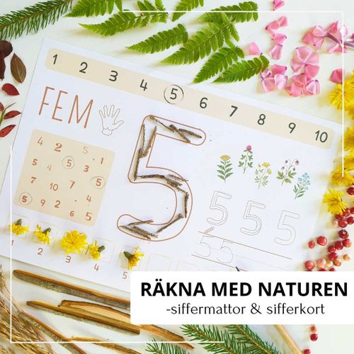 Räkna med naturen - siffermattor & sifferkort