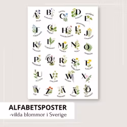 Alfabetstavla - vilda växter i Sverige