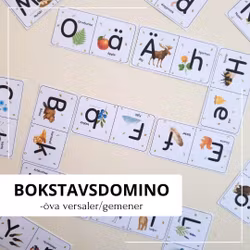 Bokstavsdomino - koppla versaler med gemener