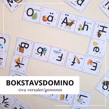 Bokstavsdomino - koppla versaler med gemener