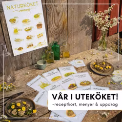 Vår i uteköket - receptkort, menyer & uppdragskort