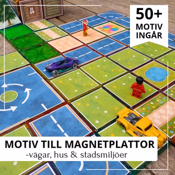 Motiv till magnetplattor -  vägar, hus, vägskyltar & naturmiljöer