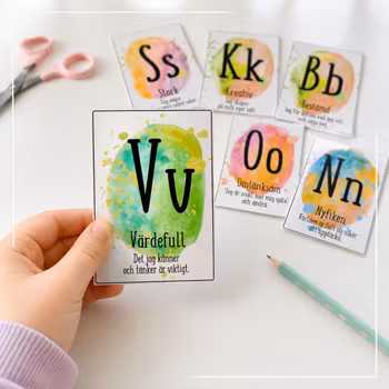 Bokstavskort - med affirmationer