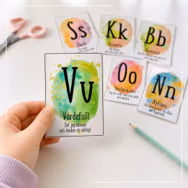 Bokstavskort - med affirmationer