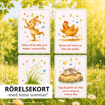Rörelsekort - med tema sommar!