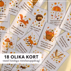 Rörelsekort med hösttema – 18 kort