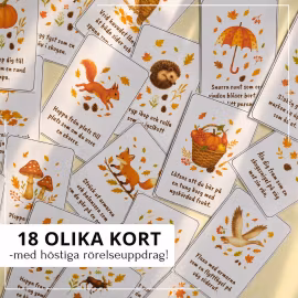 Rörelsekort med hösttema – 18 kort