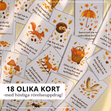 Rörelsekort med hösttema – 18 kort