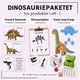 Dinosauriepaketet - pussel, pyssel, spel & fakta