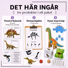 Dinosauriepaketet - pussel, pyssel, spel & fakta