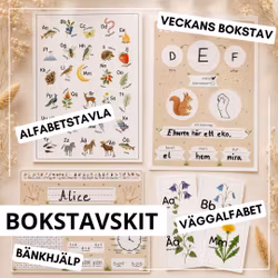 Bokstavskit - väggalfabet, veckans ord & bänkhjälp