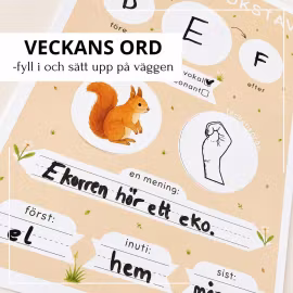 Bokstavskit - väggalfabet, veckans ord & bänkhjälp