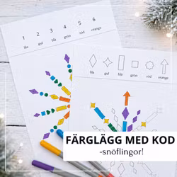 Färglägg med kod - snöflingor