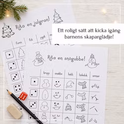 Rita med tärning - julpyssel