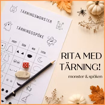 Rita med tärning - halloweenpyssel