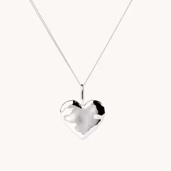 Emma Israelsson ORGANIC HEART NECKLACE SILVER 45cm