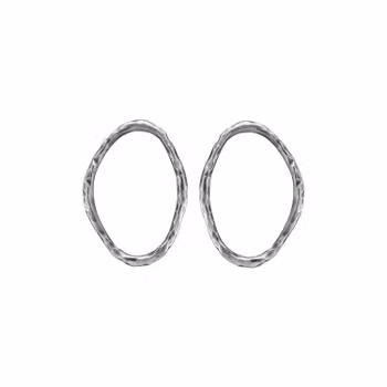 By Birdie Onassis Oval Silver Plain Ørestikkere