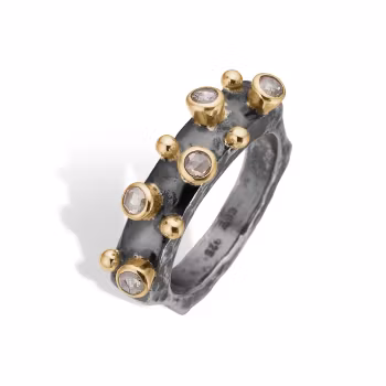 By Birdie Manhattan 5-Rose Silver Ring