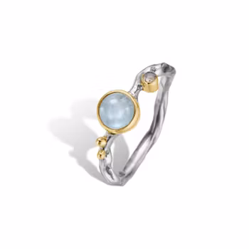 By Birdie Grace Single Blue Aqua Cabochon Ring