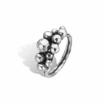 By Birdie Rose Buds Silver Cluster-11 Ring