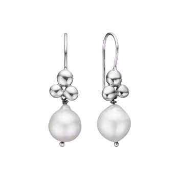 By Birdie Rose Buds Silver Pearl Örhängen