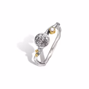 By Birdie Grace Single Rose Pavé Ring
