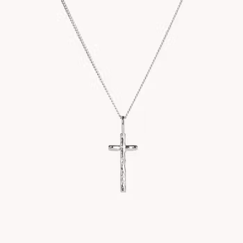 Emma Israelsson ORGANIC CROSS NECKLACE SILVER-45