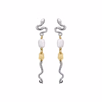 By Birdie Serpent Perle Øreringe