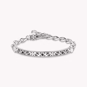 Thomas Sabo Rebel at Heart ARMBAND MED PÄLSMÖNSTER, SVÄRTAT SILVER