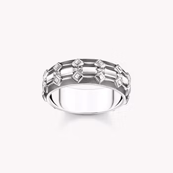 Thomas Sabo Rebel at Heart RING, KROKODILFJÄLL, BRED, SVÄRTAT SILVER