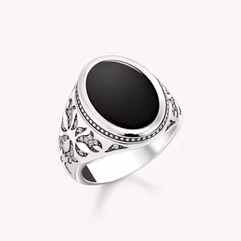 Thomas Sabo Rebel at Heart KLACKRING MED SVART ONYX, SVÄRTAT SILVER