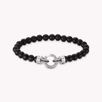 Thomas Sabo Rebel at Heart ARMBAND BEADS AV OBSIDIAN SILVER
