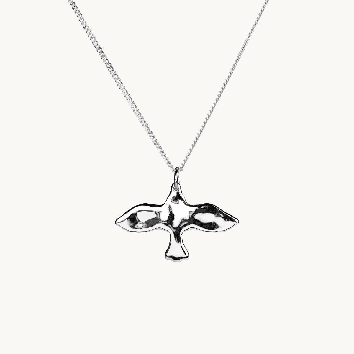 Emma Israelsson ORGANIC SMALL DOVE NECKLACE SILVER - 45cm