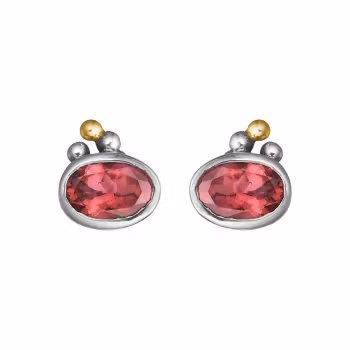 By Birdie Grace Red Tourmaline ørestikkere