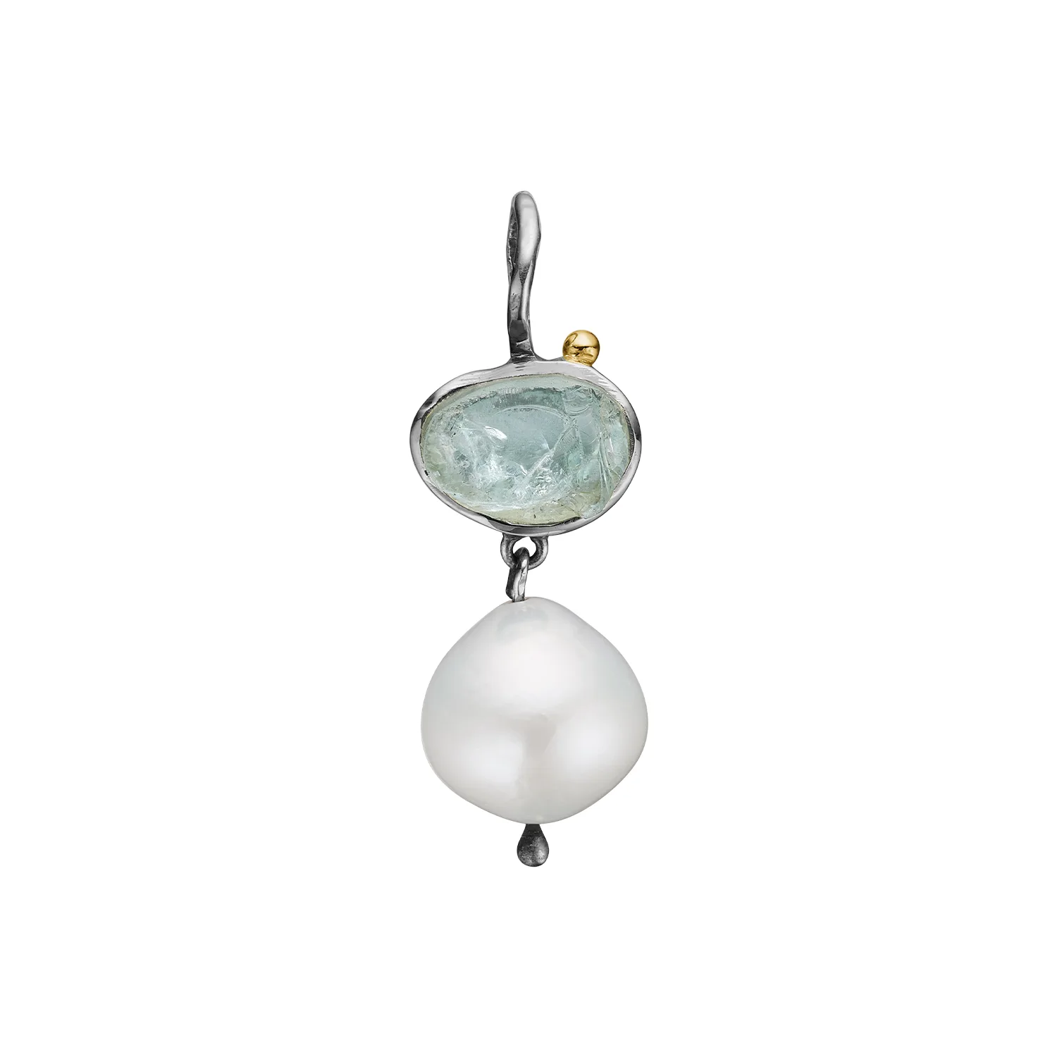 By Birdie Grace Raw Aqua Pearl vedhæng