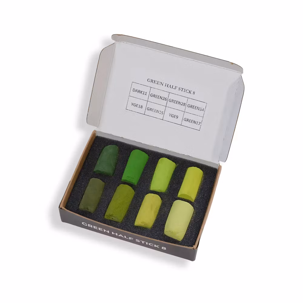 Unison Colour soft pastel sett - Green 8 Half