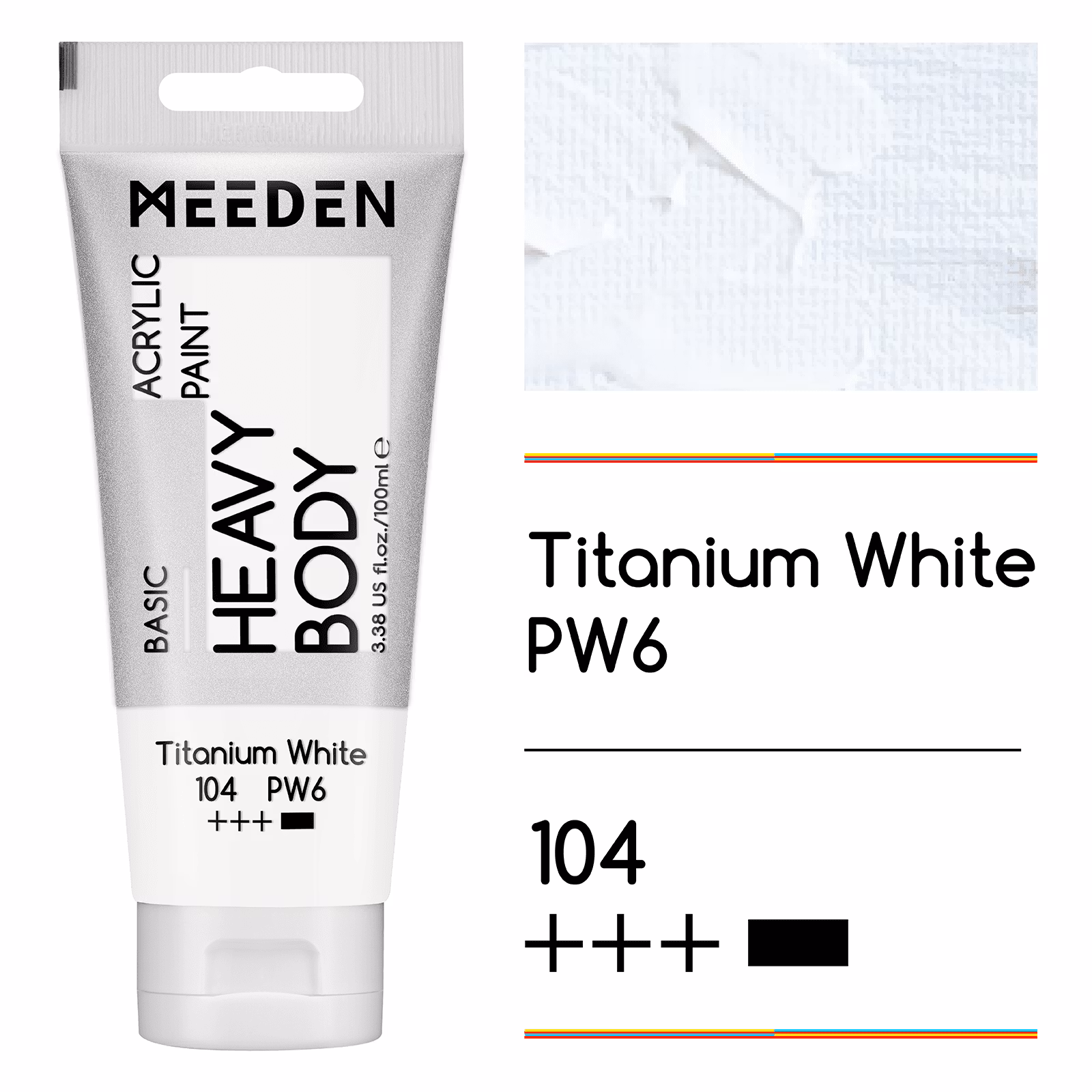 MEEDEN akryl heavy body 100ml – 104 Titanium White