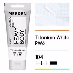 MEEDEN akryl heavy body 100ml – 104 Titanium White