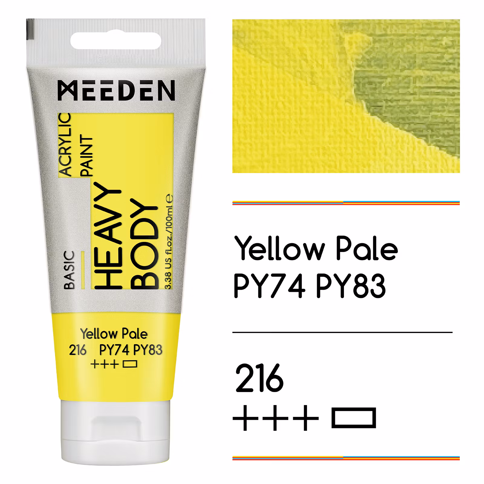 MEEDEN akryl heavy body 100ml – 216 Yellow Pale