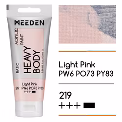 MEEDEN akryl heavy body 100ml – 219 Light Pink