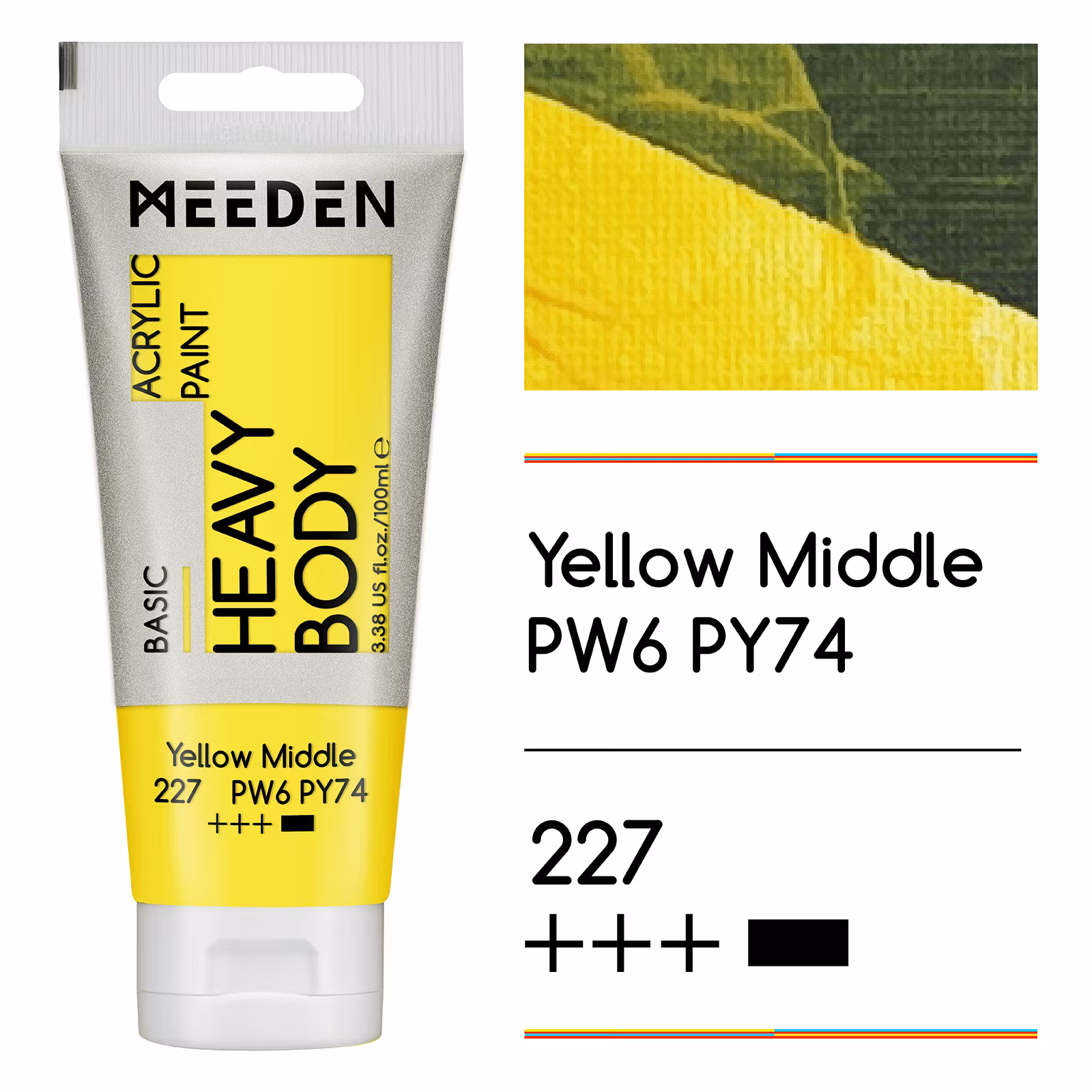 MEEDEN akryl heavy body 100ml – 227 Yellow Middle