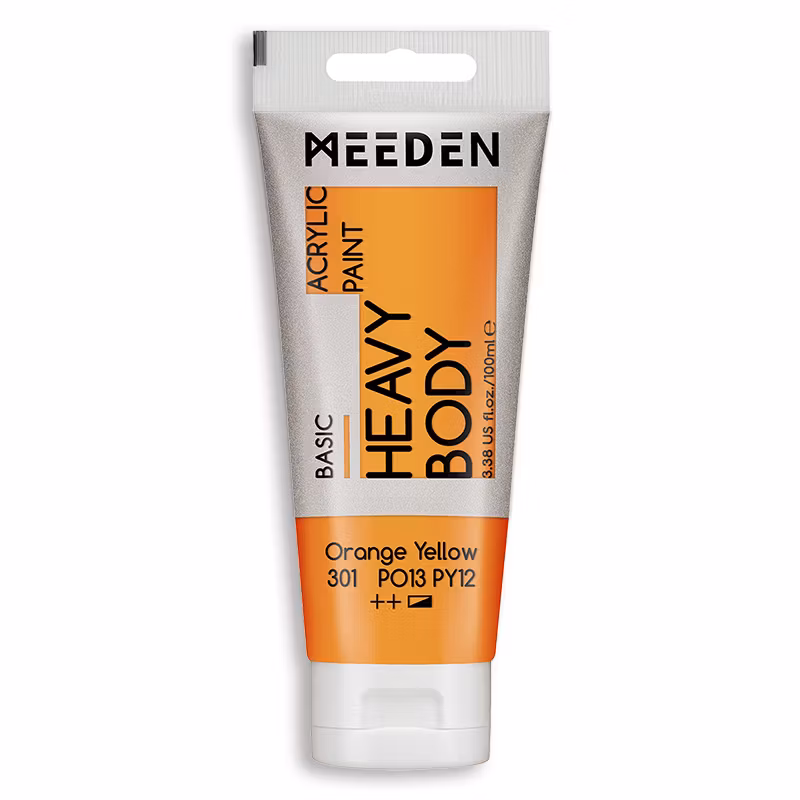 MEEDEN akryl heavy body 100ml – 301 Orange Yellow