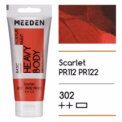 MEEDEN akryl heavy body 100ml – 302 Scarlet