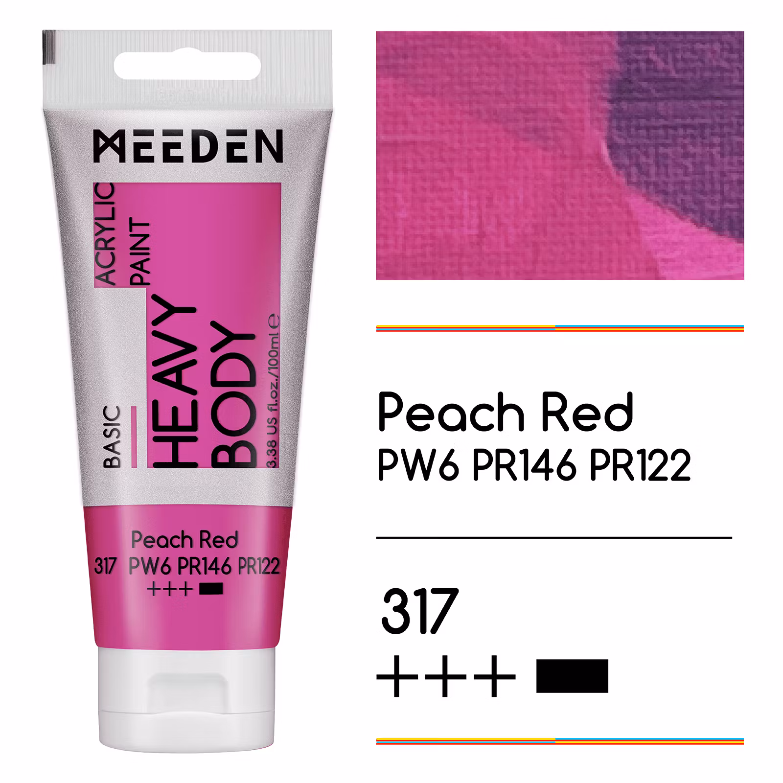 MEEDEN akryl heavy body 100ml – 317 Peach Red
