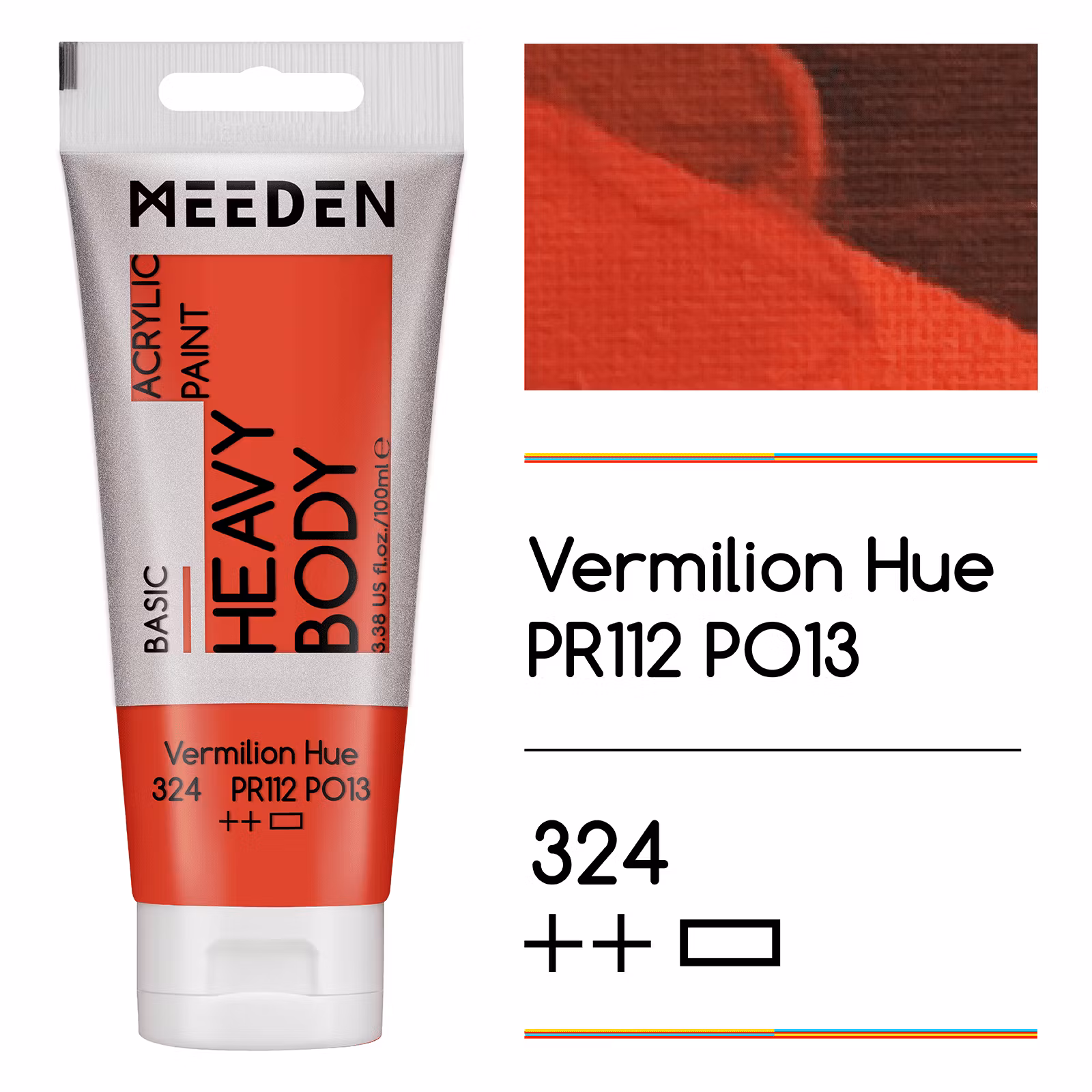 MEEDEN akryl heavy body 100ml – 324 Vermillion Hue