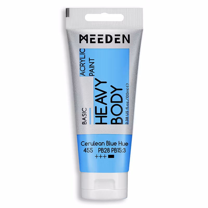MEEDEN akryl heavy body 100ml – 455 Cerulean Blue Hue