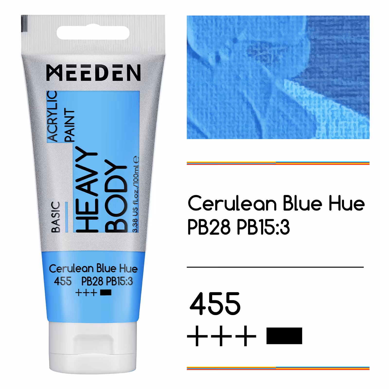 MEEDEN akryl heavy body 100ml – 455 Cerulean Blue Hue