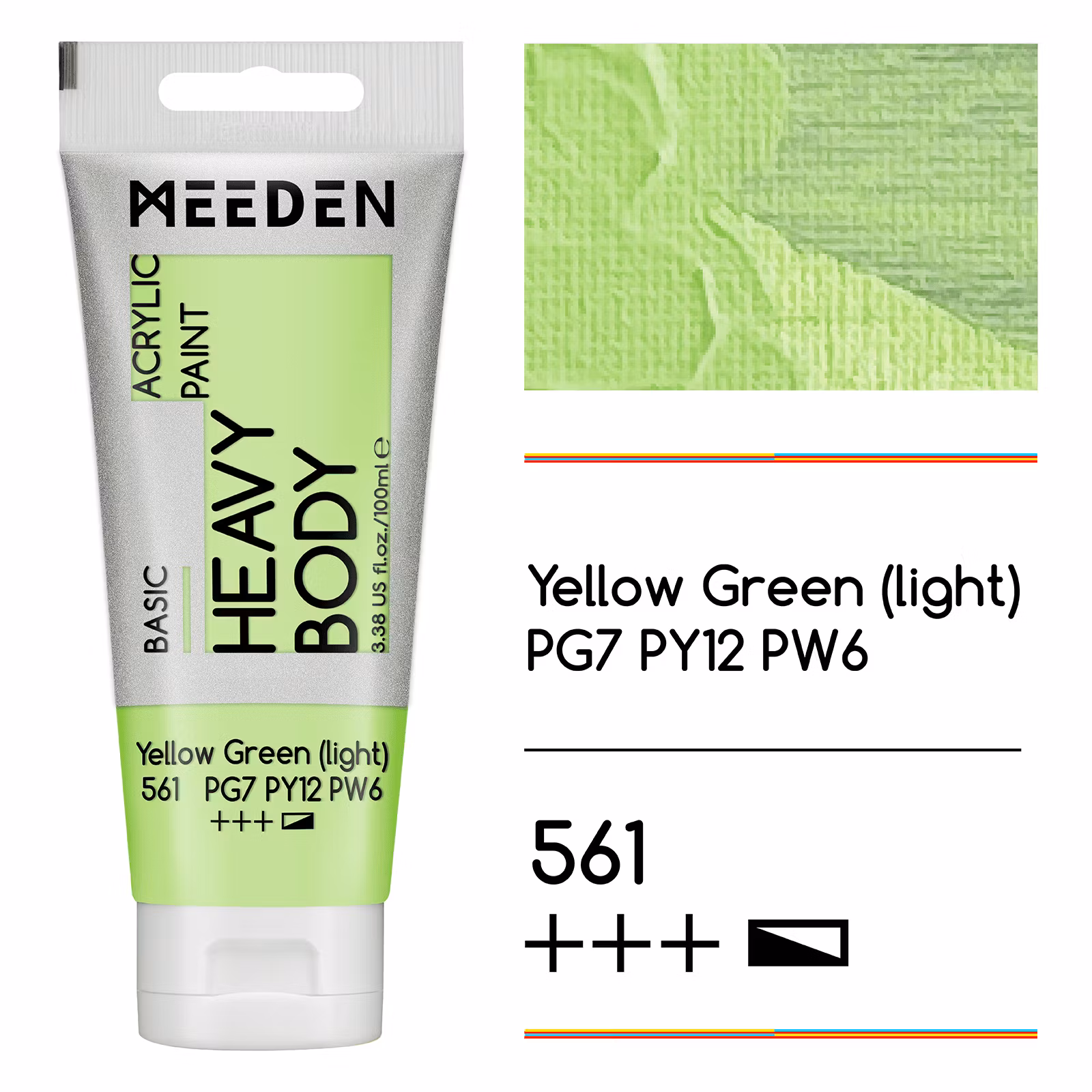MEEDEN akryl heavy body 100ml – 561 Yellow Green Light