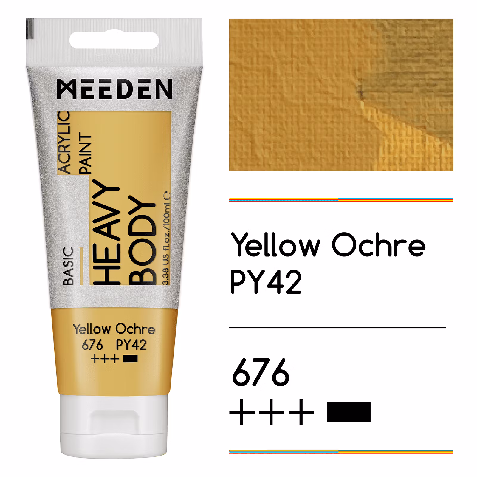 MEEDEN akryl heavy body 100ml – 676 Yellow Ochre